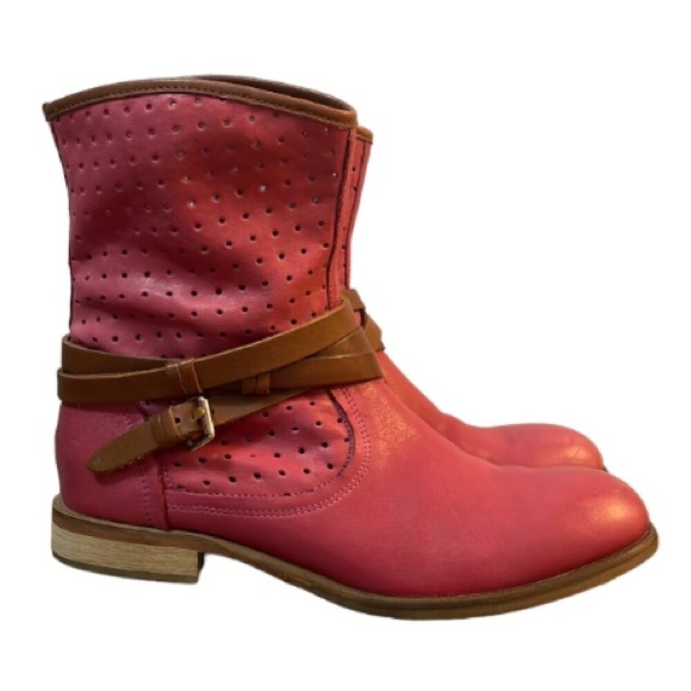Manas Pink Leather Low Boots Size 39